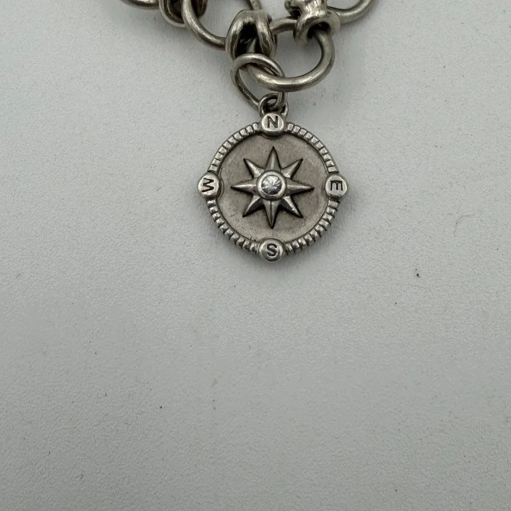 Monica Rich Kosann Compass Charm Bracelet Sterling Silver